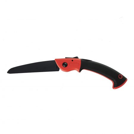 Open position folding Japanese saw.